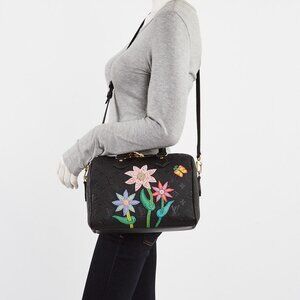 Louis Vuitton x YK Black Monogram Empreinte Speedy Bandouliere 25 Bag